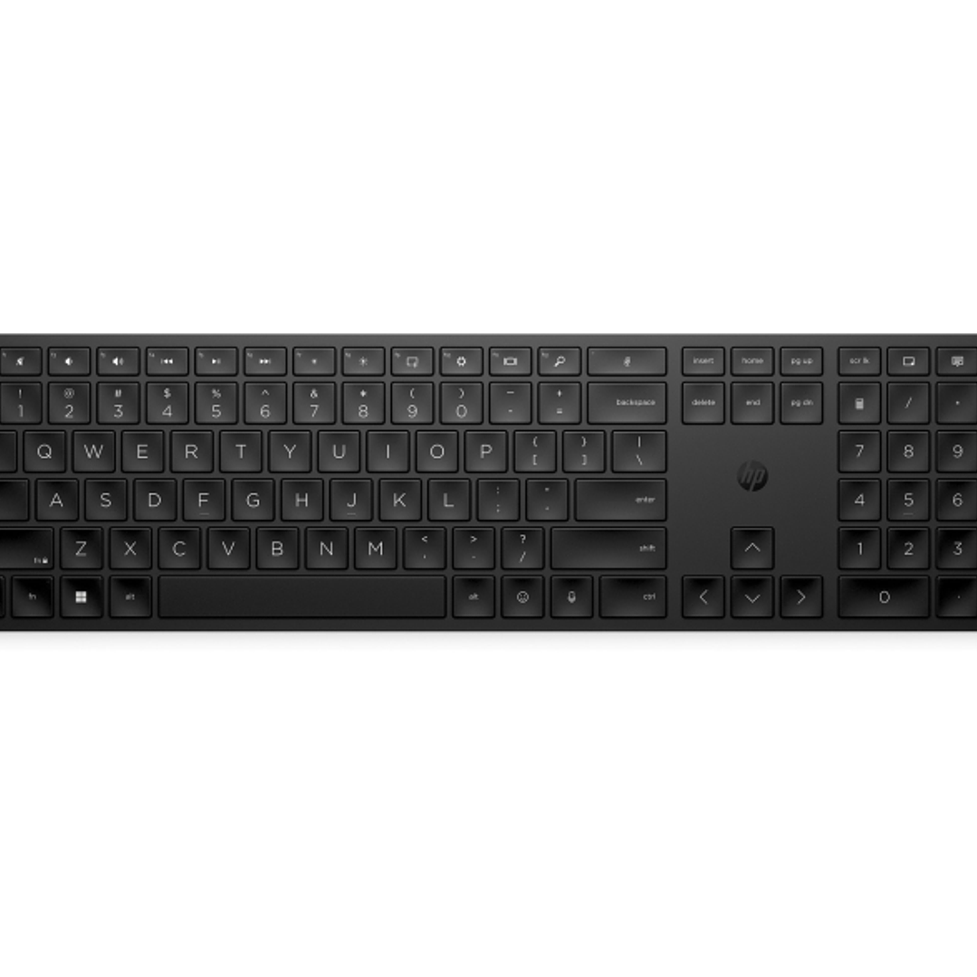 HP 455 Teclado Inalambrico Programable 2.4GHz - Mas de 20 Teclas Programables - Teclas Contorneadas con Recorrido 2 mm - Patas Ajustables - Bateria ha 1