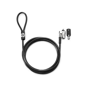 HP Nano Keyed Cable Antirrobo - Ranura Nano - Cable de Acero Galvanizado 1.83m Revestido en Vinilo - Cabezal Giratorio - Facil de Instalar y Compatibl