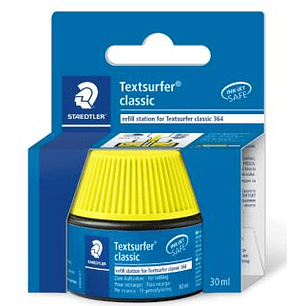 Staedtler Bote de Tinta para Recarga Marcador Textsurfer 364 - Capacidad 30ml - Color Amarillo