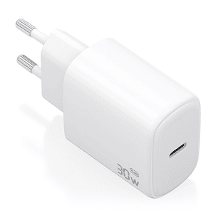 Aisens Cargador GaN 30W - 1xUSB-C PD3.0 - Tecnologia AI - Color Blanco