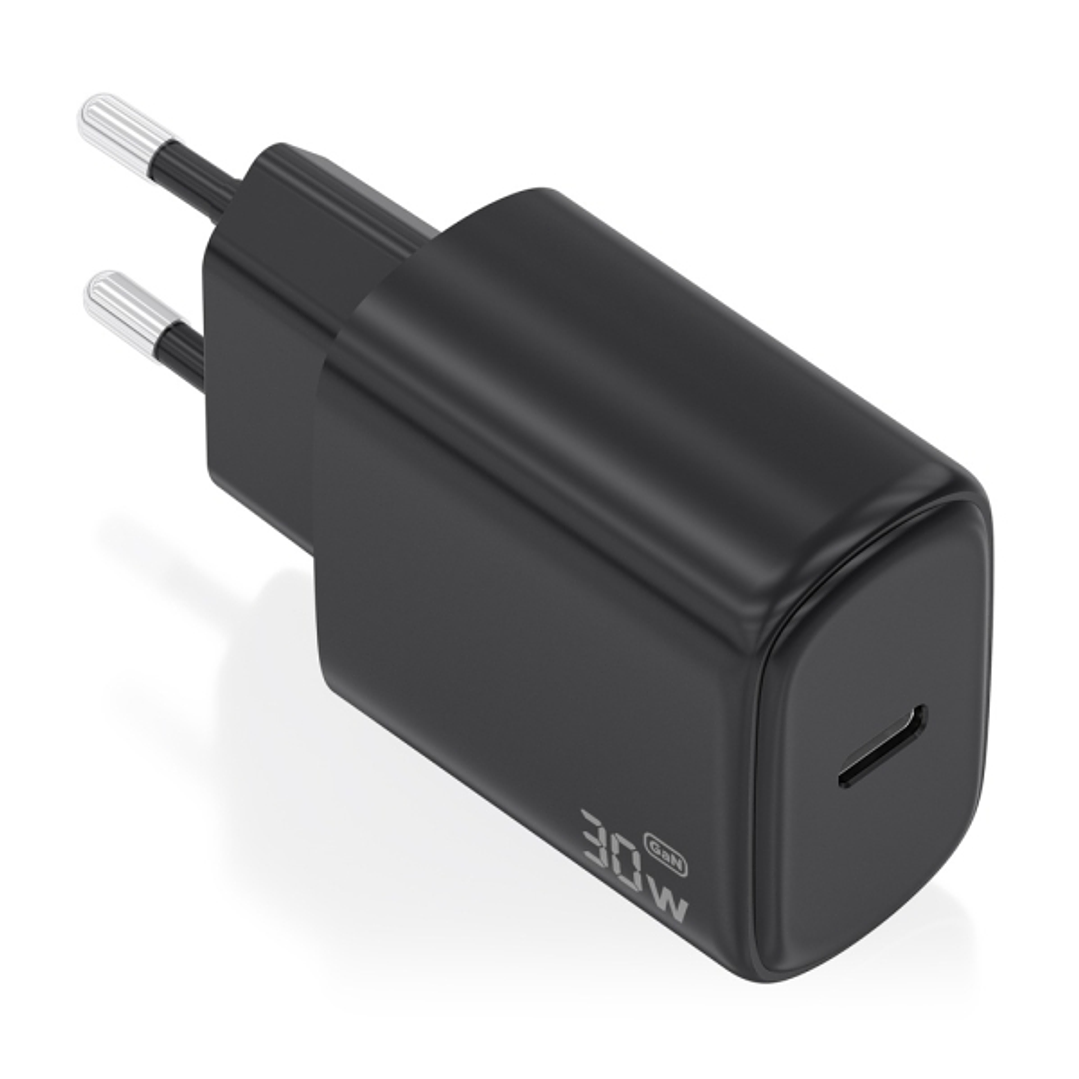 Aisens Cargador GaN 30W - 1xUSB-C PD3.0 - Tecnologia AI - Color Negro 1