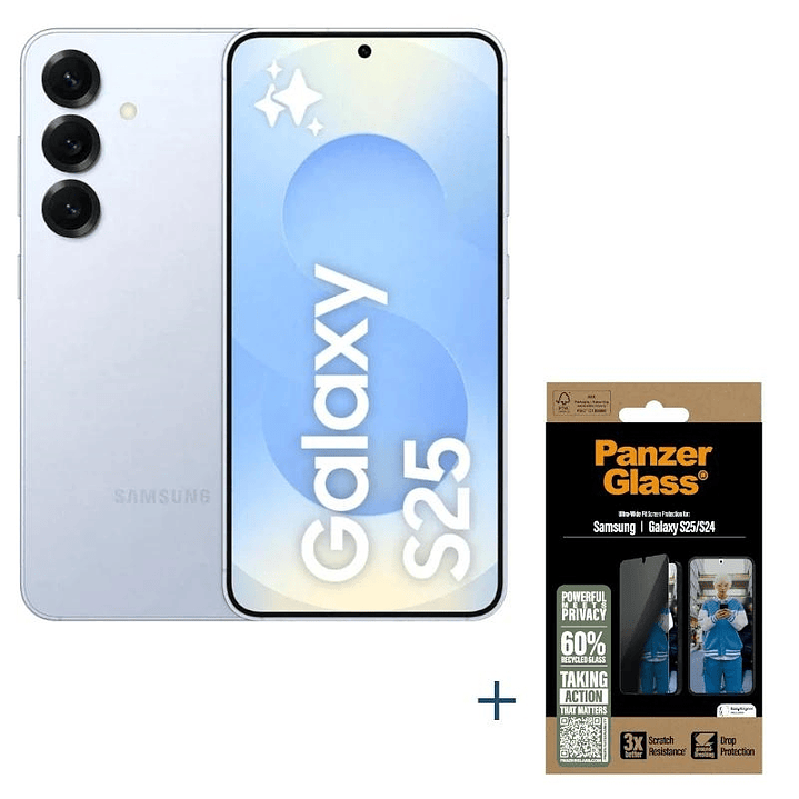 Samsung S25 256Gb Gris+Protec Privacidad Panzer 1
