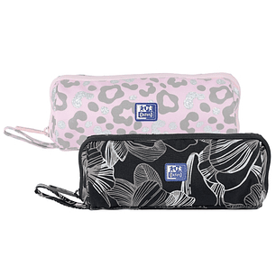 Oxford Dream Tech Estuche Portatodo Redondo - Apertura Total - 8 Compartimentos - Goma Kangoo Acoplable a Cuadernos y Carpetas - Asa de Transporte - D