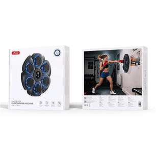 XO SF02 Maquina de Boxeo Inteligente con Musica - 6 Puntos de Impacto - Puntuacion Automatica - Bateria de 2000mAh - Color Negro