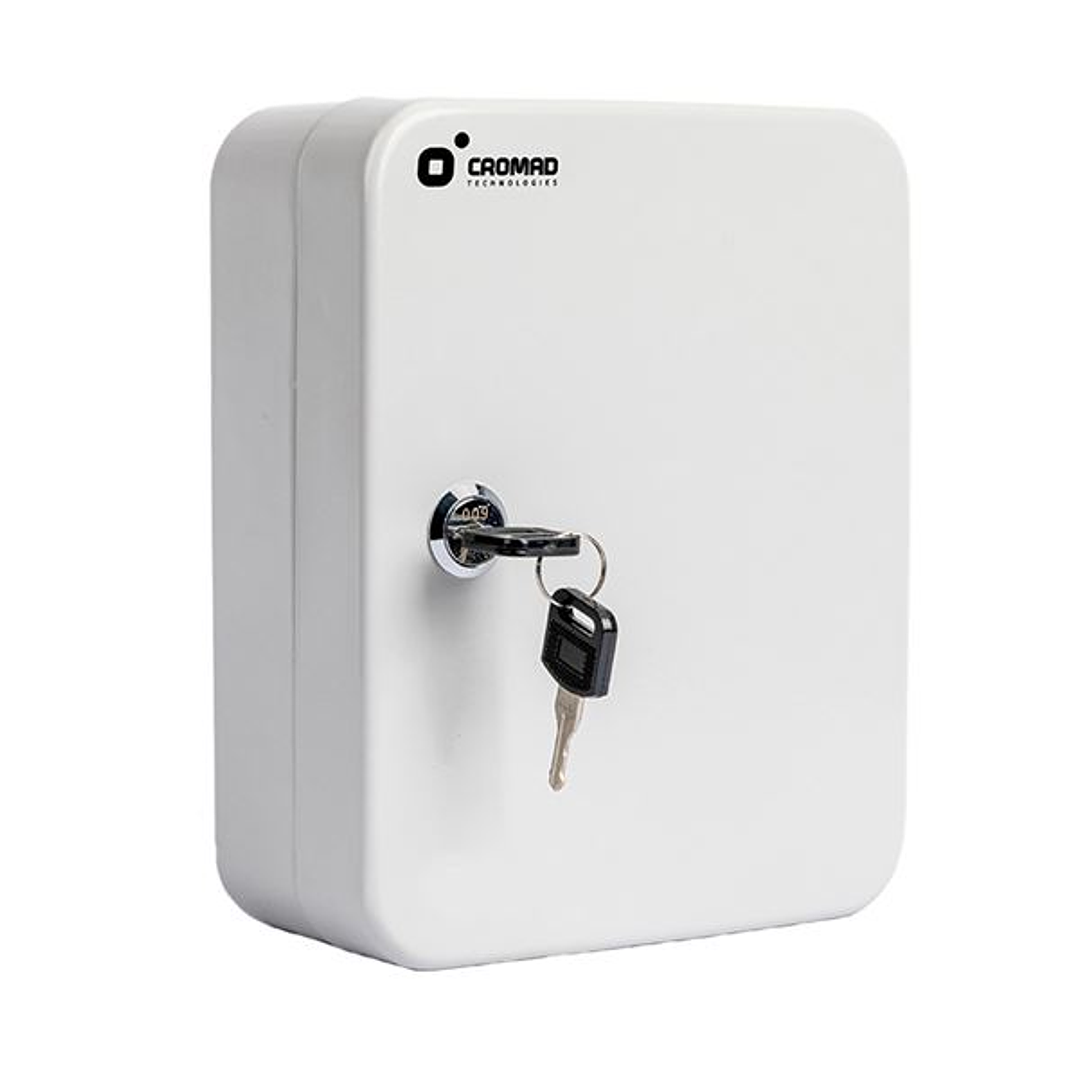 Cromad CR1227 Armario de Seguridad Para Llaves - Cerradura de Llave - 20 Ganchos Metalicos - Instalacion Mural Sencilla - Color Blanco 1
