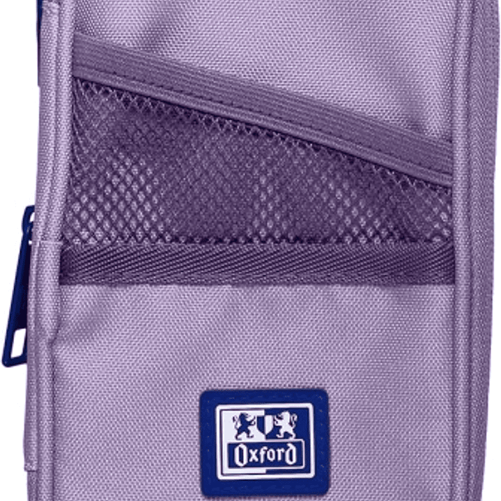 Oxford B-Max Estuche Portatodo Expandible - 1 Compartimento de Gran Capacidad - 2 Bolsillos Exteriores - Fabricado en Material Reciclado - Color Lavan 1