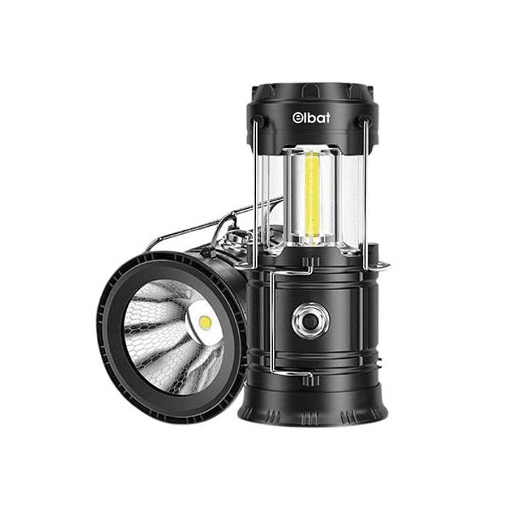 Elbat EB0564 Linterna de Camping 2 en 1 LED 280LM - 6500K Luz Fria - Gancho Superior - Alimentacion a Pilas AAA - Color Negro 1