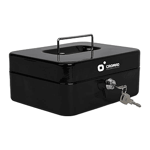 Cromad CR1224 Caja de Caudales Metalica - Cerradura de Llave - 3 Compartimentos - Asa de Transporte - 90x200x160mm