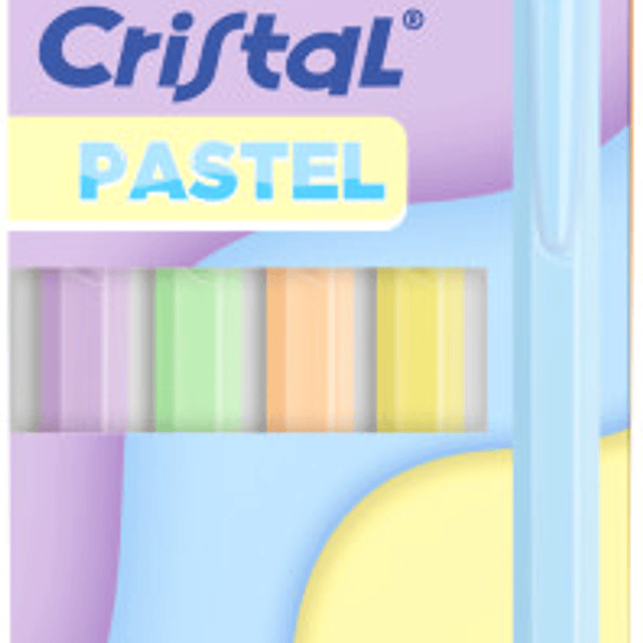 Bic Cristal Pastel Pack con 5 Boligrafos de Bola - Cuerpo Opaco en Colores Pastel - Punta redonda de 1mm - Trazo 0.4mm - Tinta con Base de Aceite - Co 1