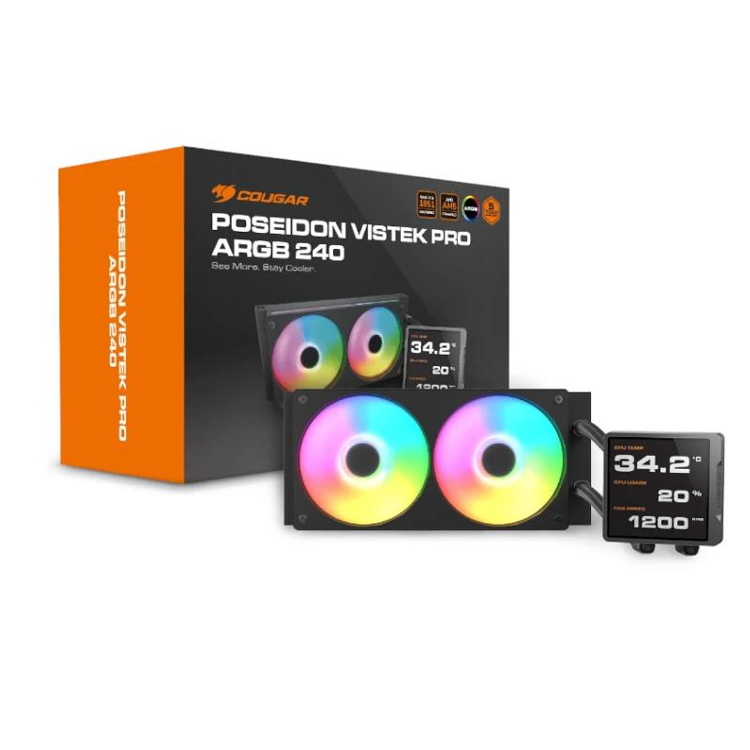 Cougar Ref. Liq Poseidon Vistek Pro ARGB 240 Black 4