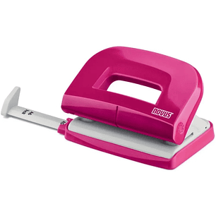 Novus E210 Fresh Perforadora Pequeña de Papel - Hasta 10 Hojas - Guia de Posicionamiento - Punzones 5.5mm - Color Rosa