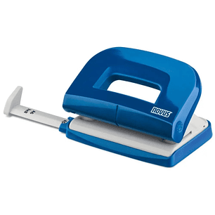 Novus E210 Perforadora Pequeña de Papel - Hasta 10 Hojas - Guia de Posicionamiento - Punzones 5.5mm - Color Azul
