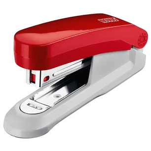Novus Evolution E15 Grapadora de Sobremesa - Hasta 15 Hojas - Grapado Cerrado y Clavado - Incluye 200 Grapas Nº10 - Color Rojo/Gris