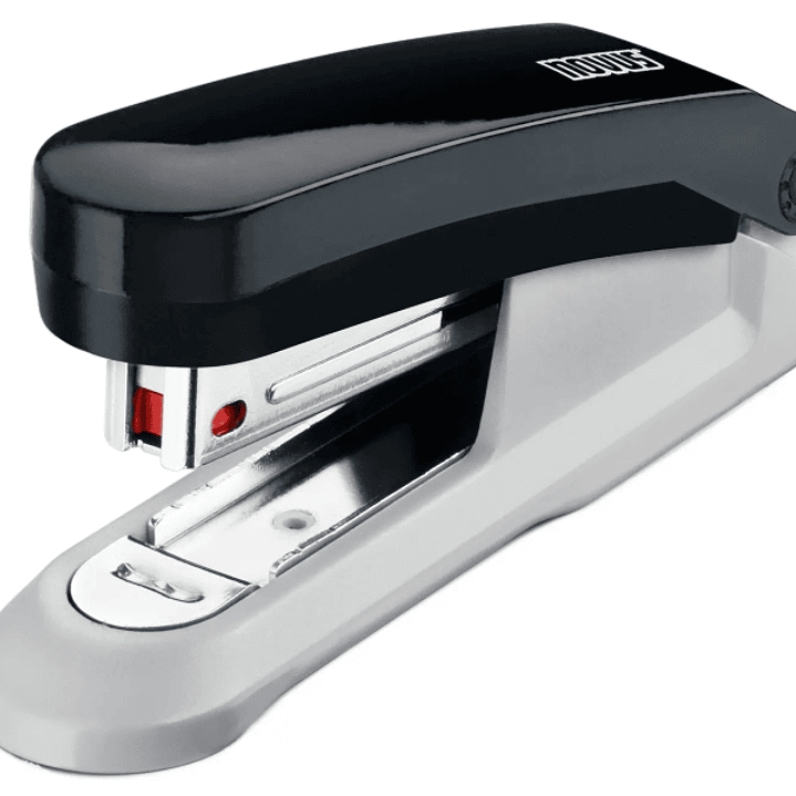 Novus Evolution E15 Grapadora de Sobremesa - Hasta 15 Hojas - Grapado Cerrado y Clavado - Incluye 200 Grapas Nº10 - Color Negro/Gris 1