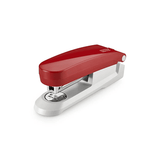 Novus Evolution E 20 Grapadora de Sobremesa + Caja de 200 Grapas 24/6 - Hasta 20 Hojas - Grapado Cerrado, Abierto y Clavado - Color Rojo/Gris Claro