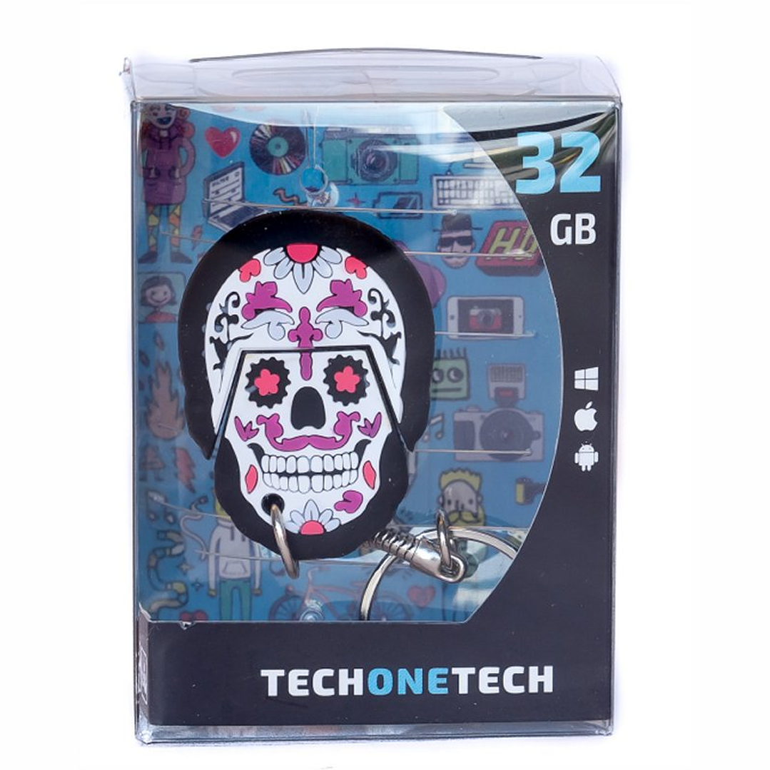 TECH ONE TECH Calavera Pinky 32 Gb USB 2.0 3