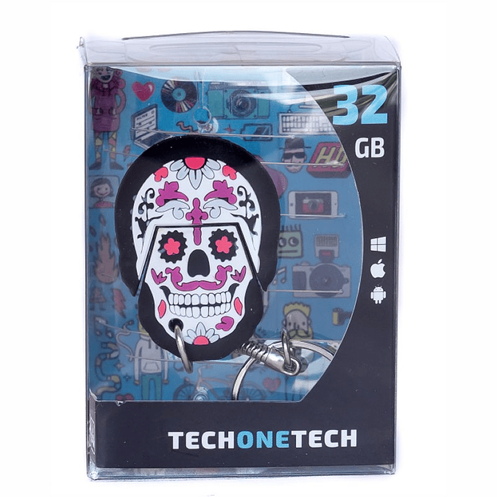 TECH ONE TECH Calavera Pinky 32 Gb USB 2.0 3