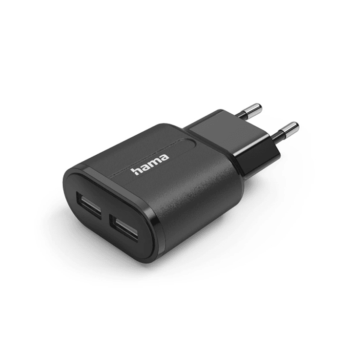 Hama Cargador de Pared - Potencia 12W - 2x USB-A - Color Negro 1