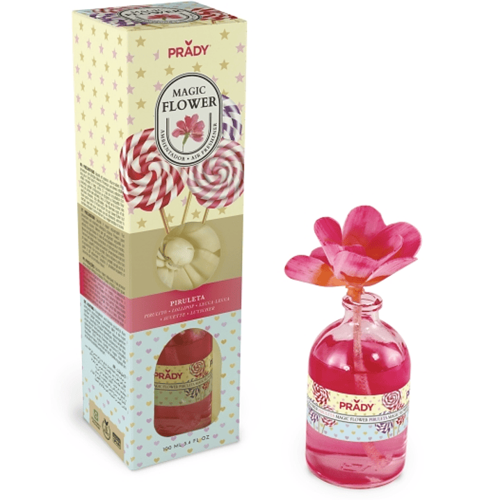 Prady Ambientador Magic Flower Piruleta - Frasco de Cristal 100ml 1