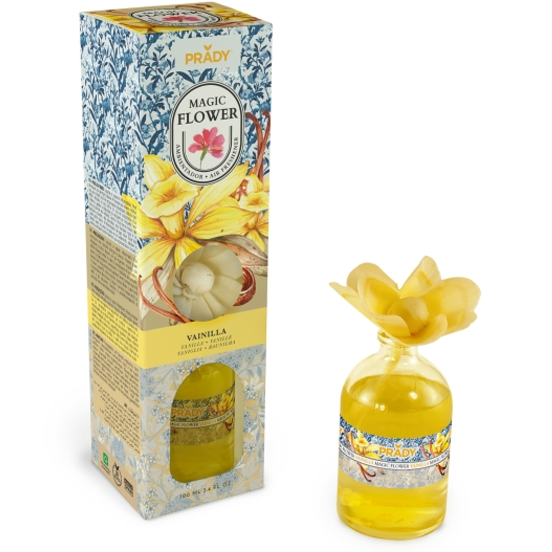 Prady Ambientador Magic Flower Vainilla - Frasco de Cristal 100ml 1