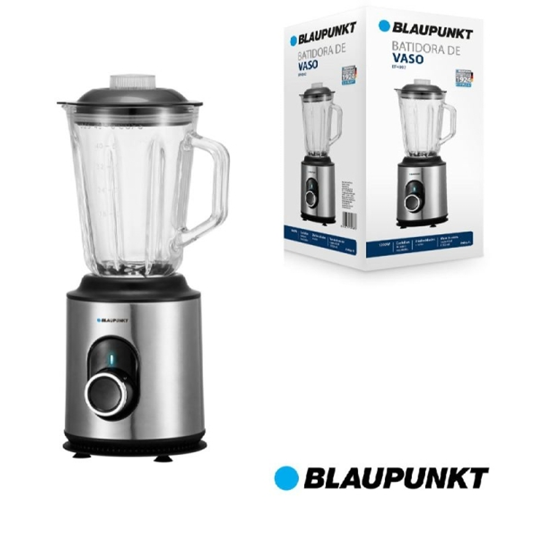 Blaupunkt BP4002 Batidora de Vaso 1000W con Jarra de Cristal 1.5L - 2 Velocidades + Turbo - Cuchillas de Acero Inoxidable - Funcion Pulse - Pies Antid 1