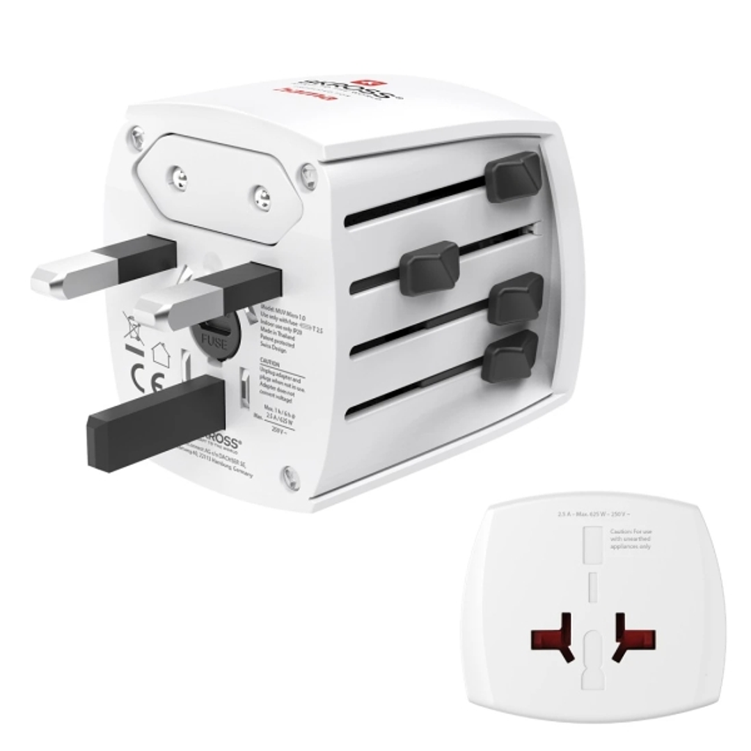 Hama Adaptador de Viaje Universal - Potencia hasta 625W - Voltaje 100-250V - Color Blanco 1