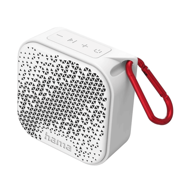 Hama Altavoz Portatil - Potencia 3.5W - Bluetooth - Autonomia hasta 14h - USB-C - Bateria 1050mAh - IP67 - Rango 10m - 8.4x8.4x3.8cm - Color Blanco 1
