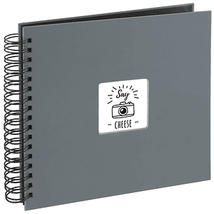 Hama Fine Art Album de Fotos con Espiral - 50 Paginas Negras - 28x24cm - Color Gris