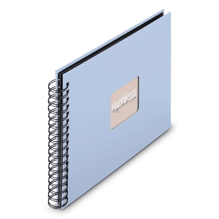 Hama Fine Art Album de Fotos con Espiral - 50 Paginas Negras - Tapa de Papel - 28x24cm - Color Azul 1