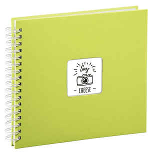 Hama Fine Art Album de Fotos con Espiral - 50 Paginas Blancas - Tapa de Papel - 28x24cm - Color Verde Lima