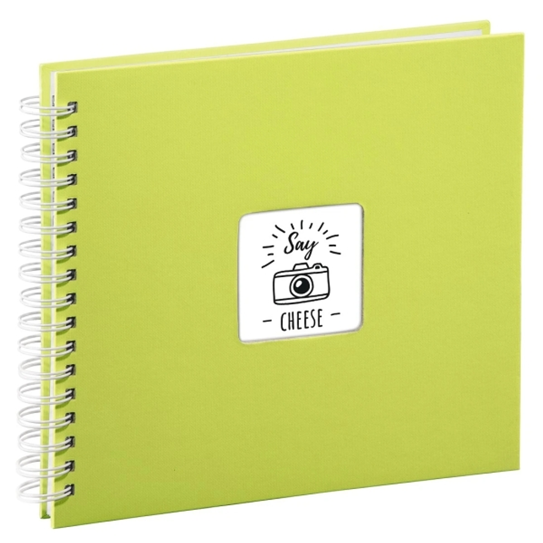 Hama Fine Art Album de Fotos con Espiral - 50 Paginas Blancas - Tapa de Papel - 28x24cm - Color Verde Lima 1