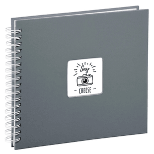 Hama Fine Art Album de Fotos con Espiral - 50 Paginas Blancas - Tapa de Papel - 28x24cm - Color Gris