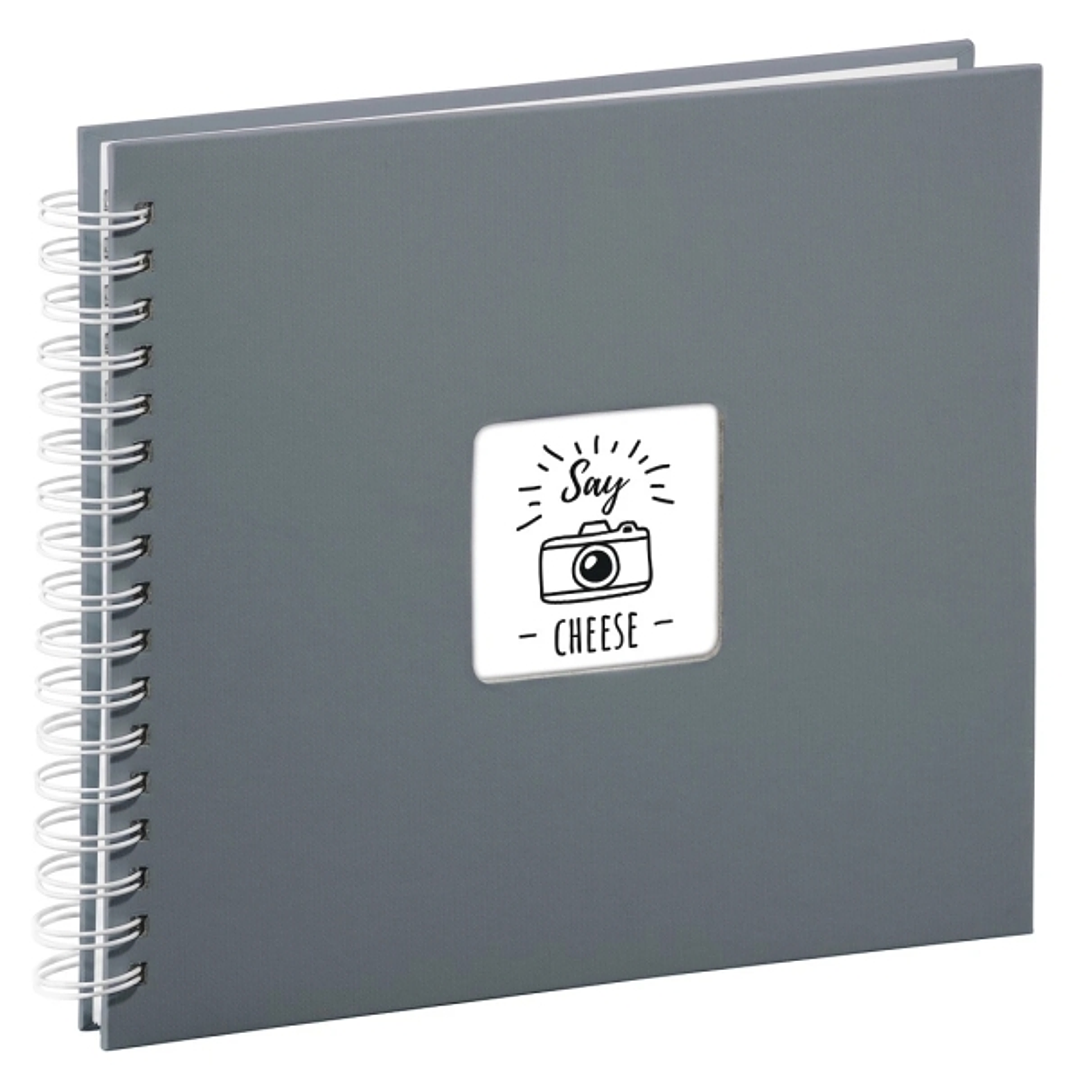 Hama Fine Art Album de Fotos con Espiral - 50 Paginas Blancas - Tapa de Papel - 28x24cm - Color Gris 1