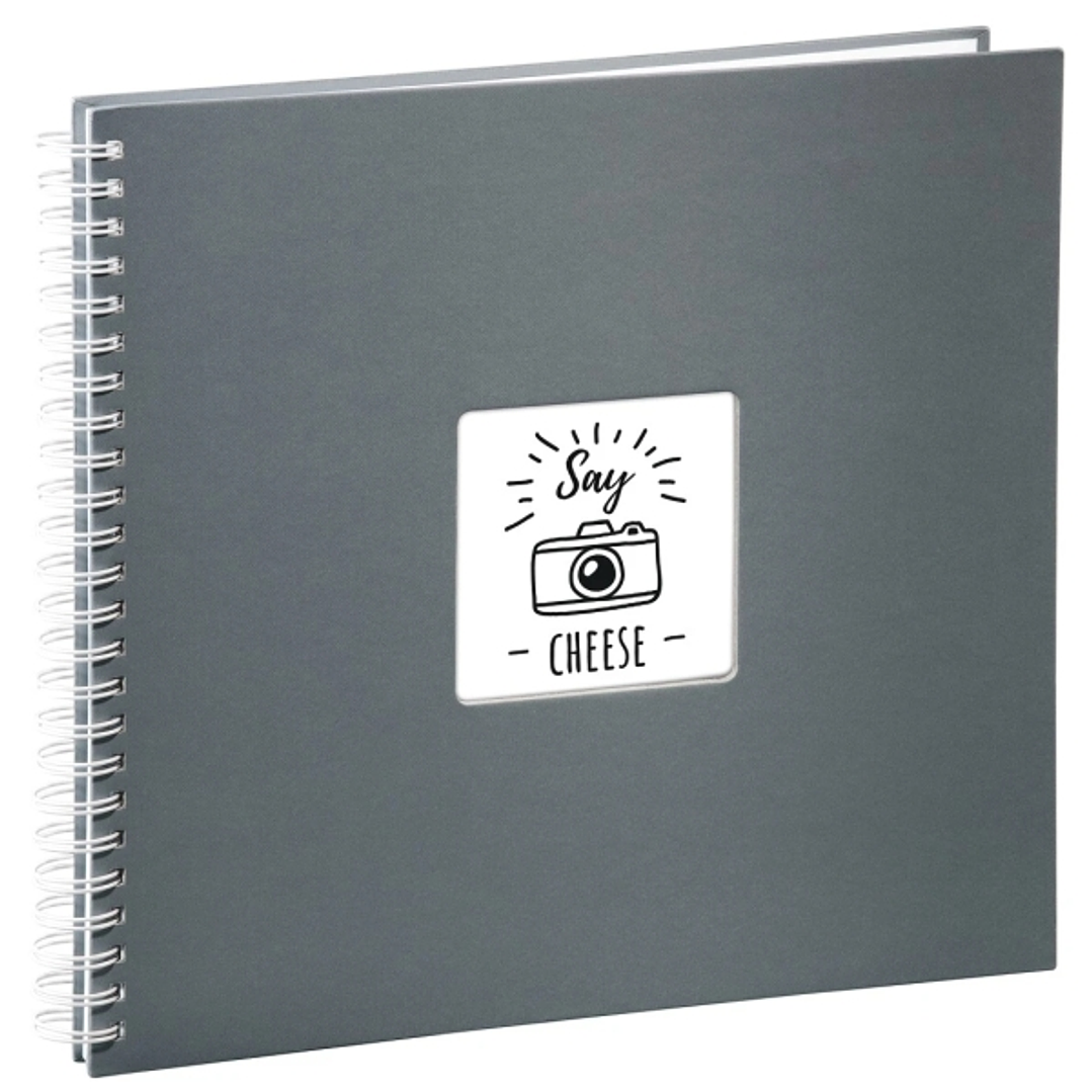 Hama Fine Art Album de Fotos con Espiral - 50 Paginas Blancas - Tapa de Papel - 36x32cm - Color Gris 1