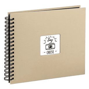 Hama Fine Art Album de Fotos con Espiral - 50 Paginas Negras - Tapa de Papel - 36x32cm - Color Marron