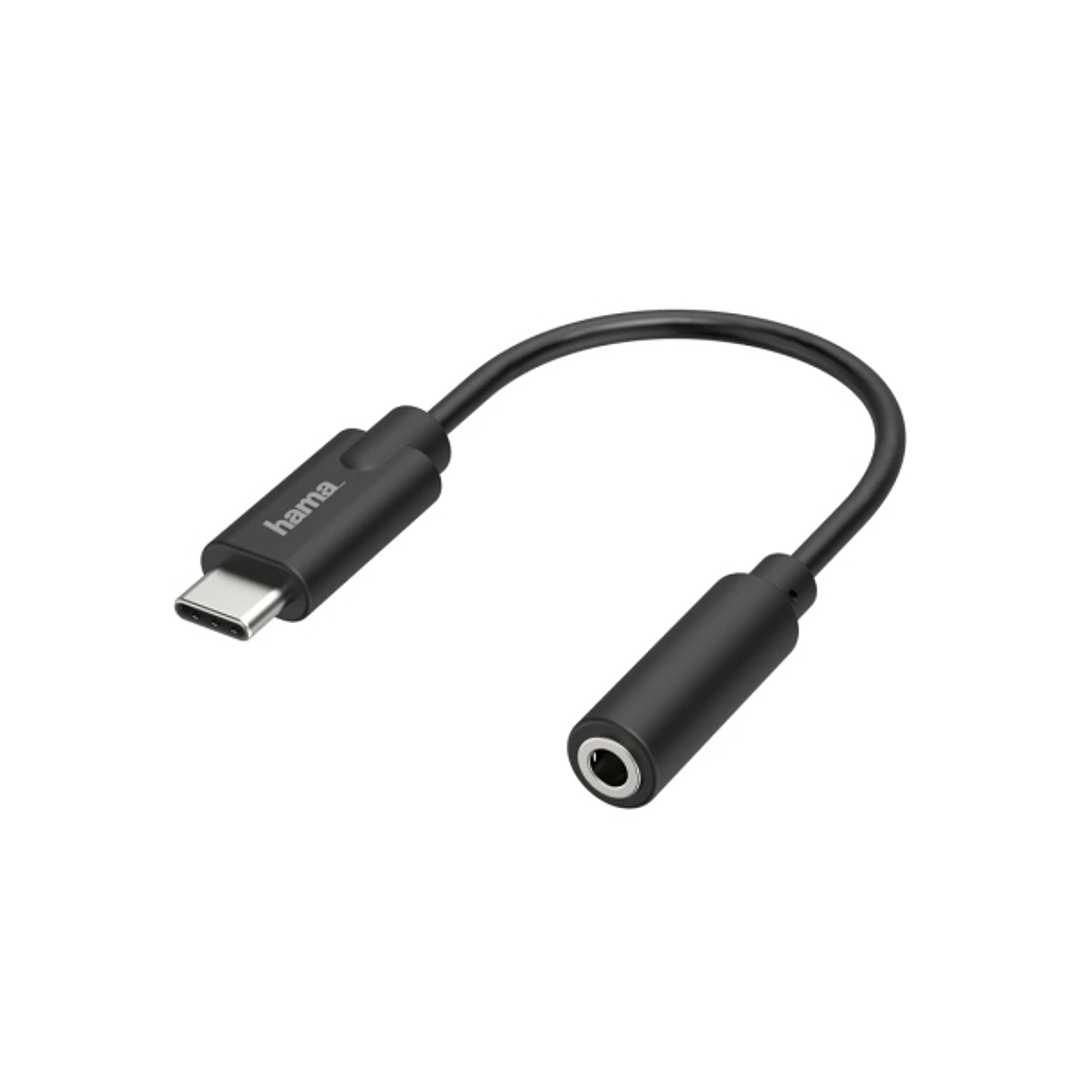 Hama Essential Cable Adaptador de Audio - USB-C Macho - Jack 3.5mm Hembra - Estereo - Color Negro 1
