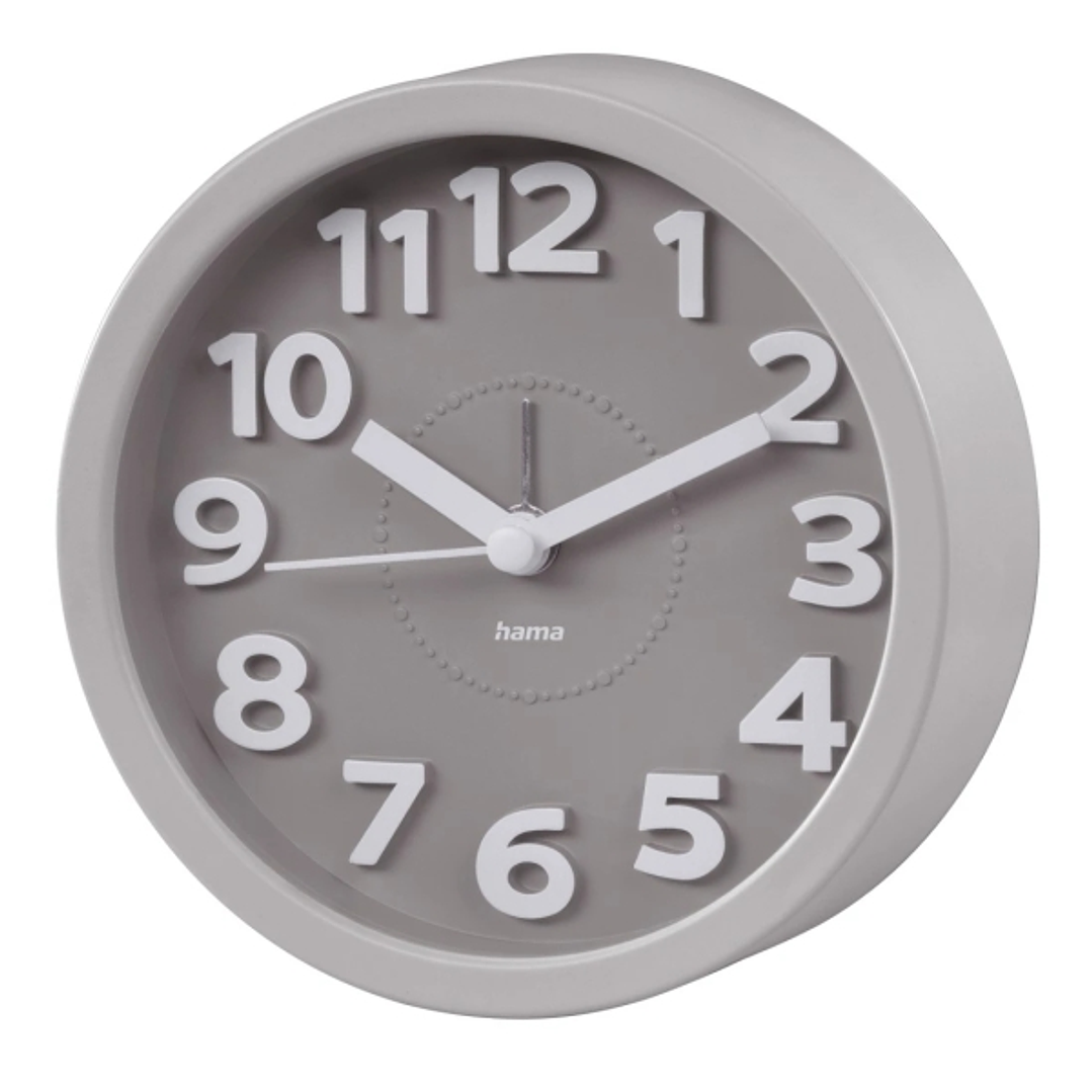 Hama Retro Reloj Despertador Analogico - Estilo Retro - Funciona con 1 Pila AA - 12x4cm - Color Gris 1