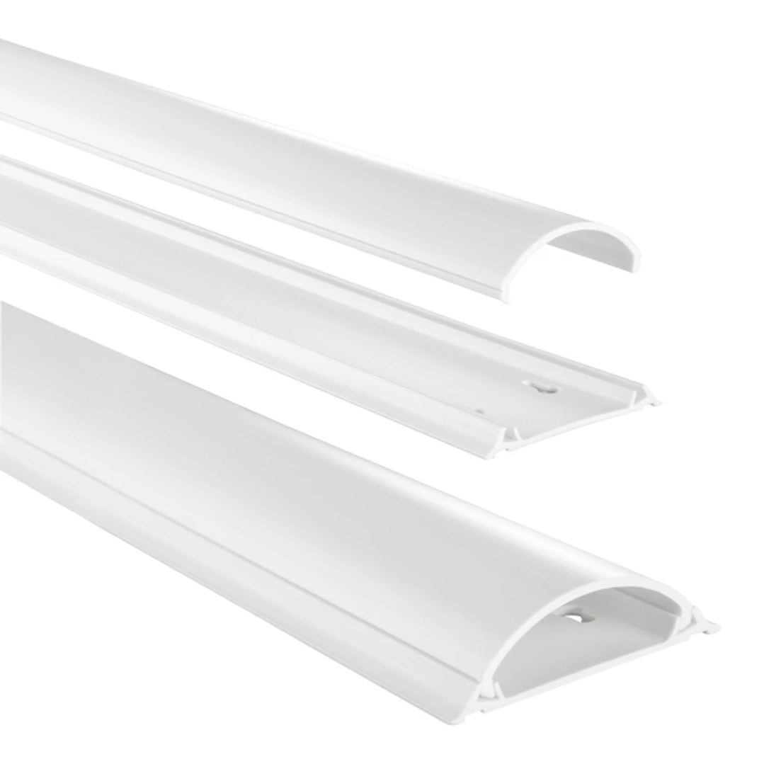 Hama Pasacables Autoadhesivo Semicircular - PVC - Tiras Adhesivas 3m - 100x7x2.1cm - Color Blanco 1