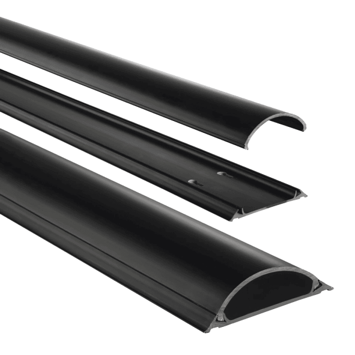 Hama Pasacables Autoadhesivo Semicircular - PVC - Tiras Adhesivas 3m - 100x7x2.1cm - Color Negro 1