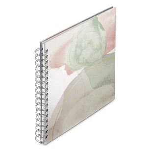 Hama Watercolor Album de Fotos con Espiral - 50 Paginas Blancas - Tapa de Papel con Textura - 28x24cm - Multicolor