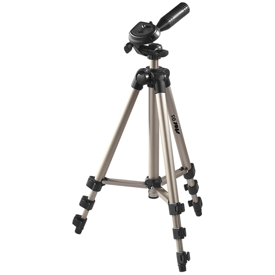 Hama Star 05 Tripode para Camara de Fotos - Peso Max 500g - Altura Ajustable hasta 106.5cm - Aluminio - Soporte de Liberacion Rapida - Cabezal de 3 Vi 1