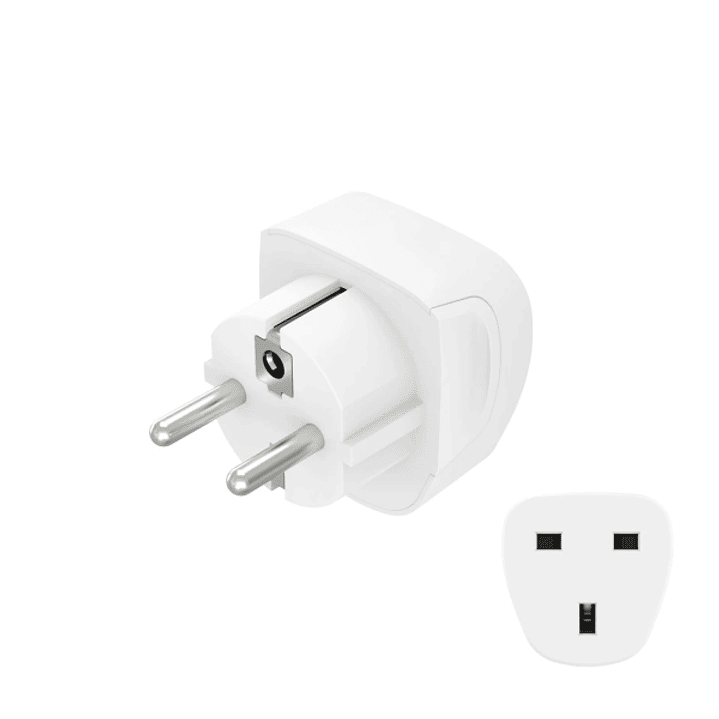 Hama Adaptador de Viaje Toma Tipo E y Schuko - Potencia hasta 3250W - Hembra Tipo G - Voltaje 220-250V - 5.7x5.1x5cm - Color Blanco 1