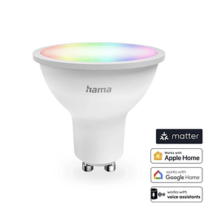 Hama Bombilla LED Inteligente - Potencia 4.9W - RGBW - WiFi - Compatible con Asistente de Voz - Control con App - IP20 - Color Blanco