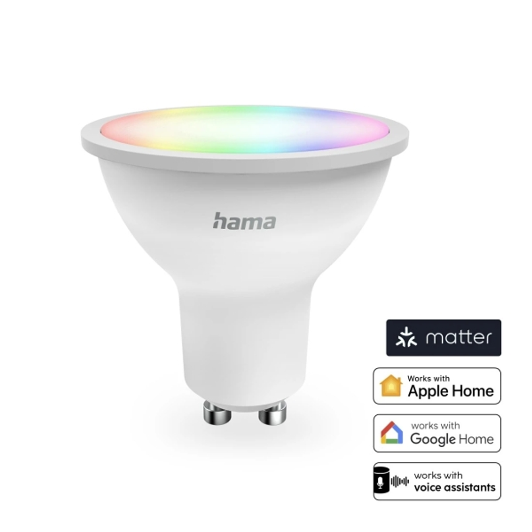 Hama Bombilla LED Inteligente - Potencia 4.9W - RGBW - WiFi - Compatible con Asistente de Voz - Control con App - IP20 - Color Blanco 1