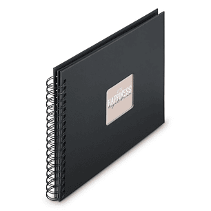 Hama Fine Art Album de Fotos con Espiral - 50 Paginas Negras - Tapa de Papel - 28x24cm - Color Negro
