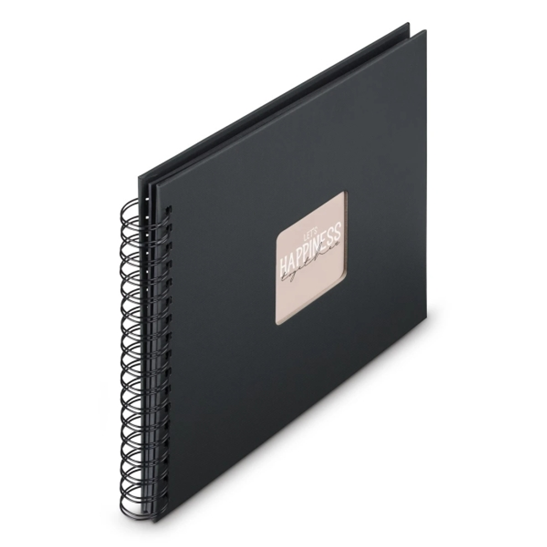 Hama Fine Art Album de Fotos con Espiral - 50 Paginas Negras - Tapa de Papel - 28x24cm - Color Negro 1