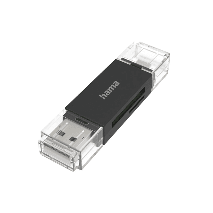 Hama Essential Lector de Tarjetas USB-A - Compatible con SD - MicroSD - Sistema OTG - 19.05x10.99x73.6mm - Color Negro 1