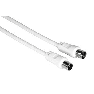Hama Cable Coaxial de Antena Macho/Hembra - Longitud 1.5m - Apantallamiento 75dB - Impedancia 75Ohm - Color Blanco
