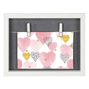 Hama Muro Marco de Fotos con Cordon - Madera MDF - 21.5x16.5x3.2cm - Color Blanco