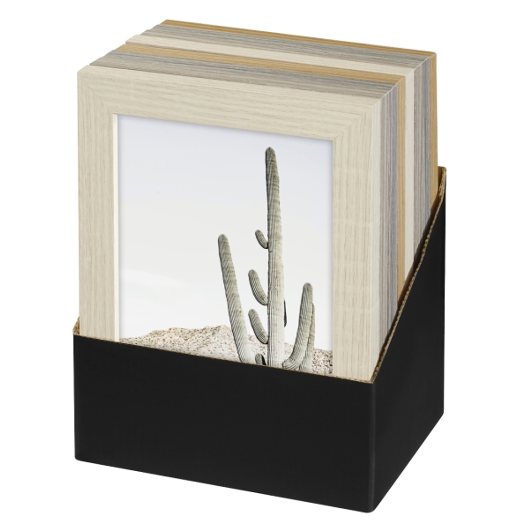 Hama Nature Expositor con 8 Marcos de Fotos 13x18cm - Formato Retrato - Madera MDF - 16x21x1.3cm - Colores Surtidos 1
